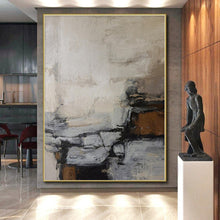 Load image into Gallery viewer, Huge Blue - Brown Abstract Cloud - like Acrylic Painting for Bedroom Ambiance LargeART0257
