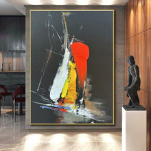 Load image into Gallery viewer, Gray - Pink Graffiti - Inspired Abstract Painting, Brightening Art Studios &amp; Eclectic Living Room Feature Walls LargeART0812
