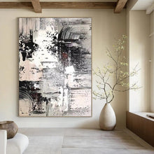 Load image into Gallery viewer, “Monochrome Urban Texture” – Shades of gray, white, black, layered abstract forms DTP392
