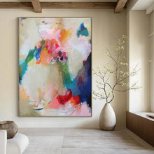 Load image into Gallery viewer, Colorful Floral Abstract Painting, Ideal for Romantic Dining Room &amp; Botanical Art Gallery LargeART1856
