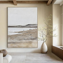 Load image into Gallery viewer, “Minimalist Beach Scene” - Textured Landscape Art on Canvas DKH1674
