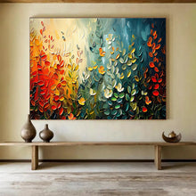 Load image into Gallery viewer, Textured Floral Abstract Painting on Canvas - “Colorful Foliage” DKH711
