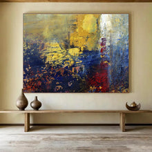 Load image into Gallery viewer, Golden - Hued Abstract Cityscape Painting for Urban Penthouse &amp; Modern Office Lobby DKH193
