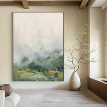 Load image into Gallery viewer, Gray &amp; Green Abstract Landscape Art, Perfect for Serene Office &amp; Nature - Themed Bedroom LargeART2110

