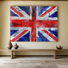 Load image into Gallery viewer, Textured Union Jack Abstract Art for British - Themed Pub &amp; Eclectic Man Cave DKH120
