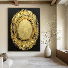 Load image into Gallery viewer, Gold &amp; Black Abstract Art, Great for Luxury Bedroom &amp; Opulent Lounge LargeART2330
