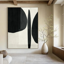 Load image into Gallery viewer, Black &amp; White Organic Abstract Painting, Suited for Art Gallery &amp; Monochrome Study LargeART1426
