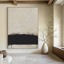 Load image into Gallery viewer, “Minimalist Black and White” - Monochromatic Abstract Art on Canvas DKH1419

