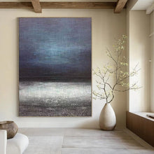 Load image into Gallery viewer, Dark Blue and Gray Abstract Horizon – Minimalist Acrylic with Subtle Gradients DTP259
