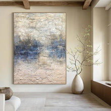 Load image into Gallery viewer, Blue - Gray Textured Abstract Art for Coastal Home Office &amp; Modern Art Café LargeART0965
