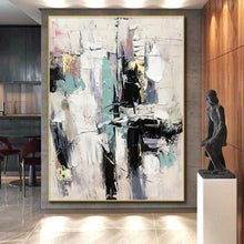 Load image into Gallery viewer, Oversized Pastel Abstract Cityscape Acrylic for Soft - Toned Living Room &amp; Dreamy Bedroom LargeART0319
