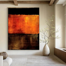 Load image into Gallery viewer, “Textured Orange and Brown Abstract” - Mixed - Media Abstract Art on Canvas DKH1612
