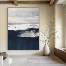 Load image into Gallery viewer, “Grey and Blue Abstract Landscape” - Atmospheric Abstract Art on Canvas DKH1540
