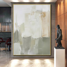 Load image into Gallery viewer, Oversized Neutral Tones Abstract Layered Art for Nursery &amp; Cozy Reading Nook LargeART0439
