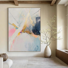 Load image into Gallery viewer, “Colorful Abstract with Gold Accents” Abstract Painting on Canvas, Modern Decor Highlight DKH995
