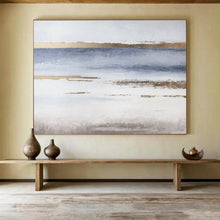 Load image into Gallery viewer, Blue and Gold Abstract Seascape for Coastal Living Room &amp; Relaxing Spa DKH135
