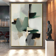 Load image into Gallery viewer, Large Soft Green and Gray Abstract - Great for Bohemian Café &amp; Nature - Loving Office LargeART0746
