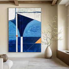 Load image into Gallery viewer, Blue - Toned Geometric Abstract - Perfect for Coastal Home Office &amp; Modern Lounge LargeART2372
