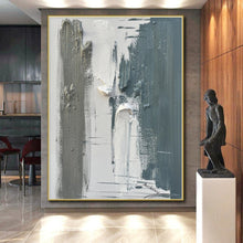 Load image into Gallery viewer, Large - Scale Gray Abstract Art for Minimalist Bedroom &amp; Modern Office LargeART0494
