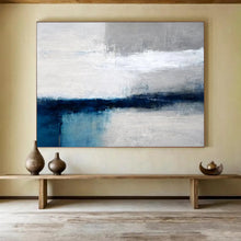 Load image into Gallery viewer, Gray and Blue Horizon Revisited Abstract acrylic painting DLZ059
