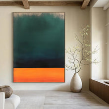 Load image into Gallery viewer, Green &amp; Orange Abstract Gradient Painting, Perfect for Nature - Inspired Dining Room &amp; Earthy Study LargeART1950
