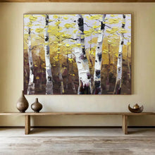 Load image into Gallery viewer, Golden Aspen Forest Abstract Painting on Canvas - “Autumn’s Embrace” DKH626
