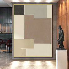 Load image into Gallery viewer, Large - Scale Neutral Tones Geometric Abstract Acrylic for Minimalist Living Room &amp; Contemporary Office LargeART0334

