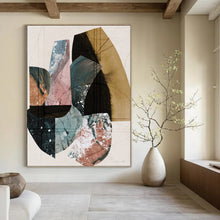 Load image into Gallery viewer, “Geometric Fusion” - Assorted shapes in earthy tones with texture DTP152
