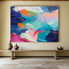 Load image into Gallery viewer, Bold Color Clash Abstract Canvas Painting DKH489
