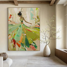 Load image into Gallery viewer, Abstract Expressionist Figure Art, Color - Blocked Dynamic Painting for Energetic Living Room &amp; Dance Studio LargeART2238
