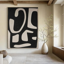 Load image into Gallery viewer, Black &amp; White Organic Shapes Acrylic Art, Suited for Contemporary Studio &amp; Bold Dining Area LargeART1076
