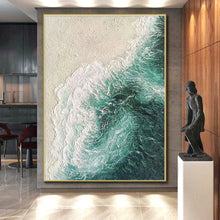 Load image into Gallery viewer, Aerial Sea View Abstract Acrylic Art - Perfect for Coastal Villa &amp; Nautical - themed Dining Room LargeART0552
