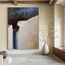 Load image into Gallery viewer, “Blue &amp; White Textured Abstraction” - Expressive Abstract Art on Canvas DKH1499
