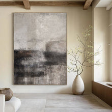 Load image into Gallery viewer, Gray and Black Textured Abstract Art for Modern Office Waiting Room &amp; Edgy Home Theater LargeART0961
