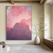 Load image into Gallery viewer, Pastel Pink &amp; Purple Cloud Abstract, Suited for Whimsical Bedroom &amp; Light - Filled Reading Nook LargeART1981
