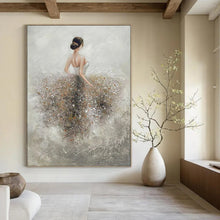 Load image into Gallery viewer, Impressionistic Abstract Ballerina Art, Soft - Toned Floral Painting for Ballet Studio &amp; Romantic Bedroom LargeART2208
