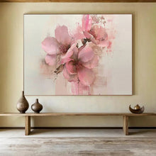 Load image into Gallery viewer, Hand - painted Large - Scale Soft Pink Floral Bouquet Acrylic Art for Romantic Bedroom Decor LargeART1754
