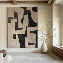 Load image into Gallery viewer, Hand - painted Extensive Black - White Geometric Abstract Acrylic Art for Modern Offices LargeART0122
