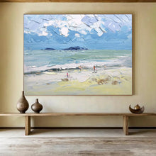 Load image into Gallery viewer, Textured Beach Scene Abstract Painting on Canvas - “Sunny Shores” DKH628
