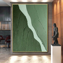 Load image into Gallery viewer, Green and White Textured River Acrylic Art - Great for Nature - inspired Bathroom &amp; Eco - friendly Office LargeART0650
