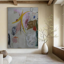 Load image into Gallery viewer, Whimsical Abstract Collage Painting - Ideal for Art - Filled Nursery &amp; Quirky Lounge LargeART1408
