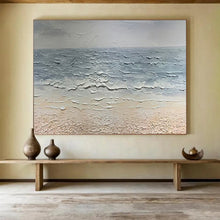 Load image into Gallery viewer, Textured Sea “Calm Shore” Painting on Canvas, Minimalist Ocean Art DKH865
