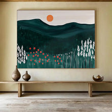 Load image into Gallery viewer, Minimalist Mountain Sunset Abstract Painting for Modern Bedroom &amp; Nature - Inspired Office DKH224
