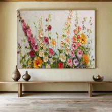 Load image into Gallery viewer, Mixed Floral Textured Abstract Painting on Canvas - “Garden Medley” DKH683
