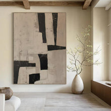 Load image into Gallery viewer, Black - White Geometric Abstract Acrylic Art, Perfect for Dining Area &amp; Modern Hallway LargeART0985
