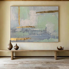 Load image into Gallery viewer, Pastel Abstract Art with Gold Accents for Feminine Bedroom &amp; Chic Café DKH179
