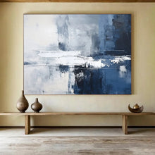 Load image into Gallery viewer, Cool Blue and Gray Urban Abstraction Abstract acrylic painting DLZ103
