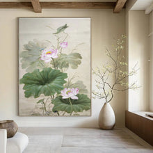 Load image into Gallery viewer, “Traditional Chinese Lotus Painting” - Oriental Floral Art on Canvas DKH1588
