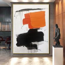Load image into Gallery viewer, Large - Scale Orange - Black Bold Abstract Art - Ideal for Trendy Bar &amp; Creative Studio LargeART0802
