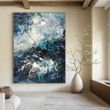 Load image into Gallery viewer, Turbulent Sea Abstract Painting, Suited for Ocean - Lover’s Bedroom &amp; Dramatic Living Room LargeART1352
